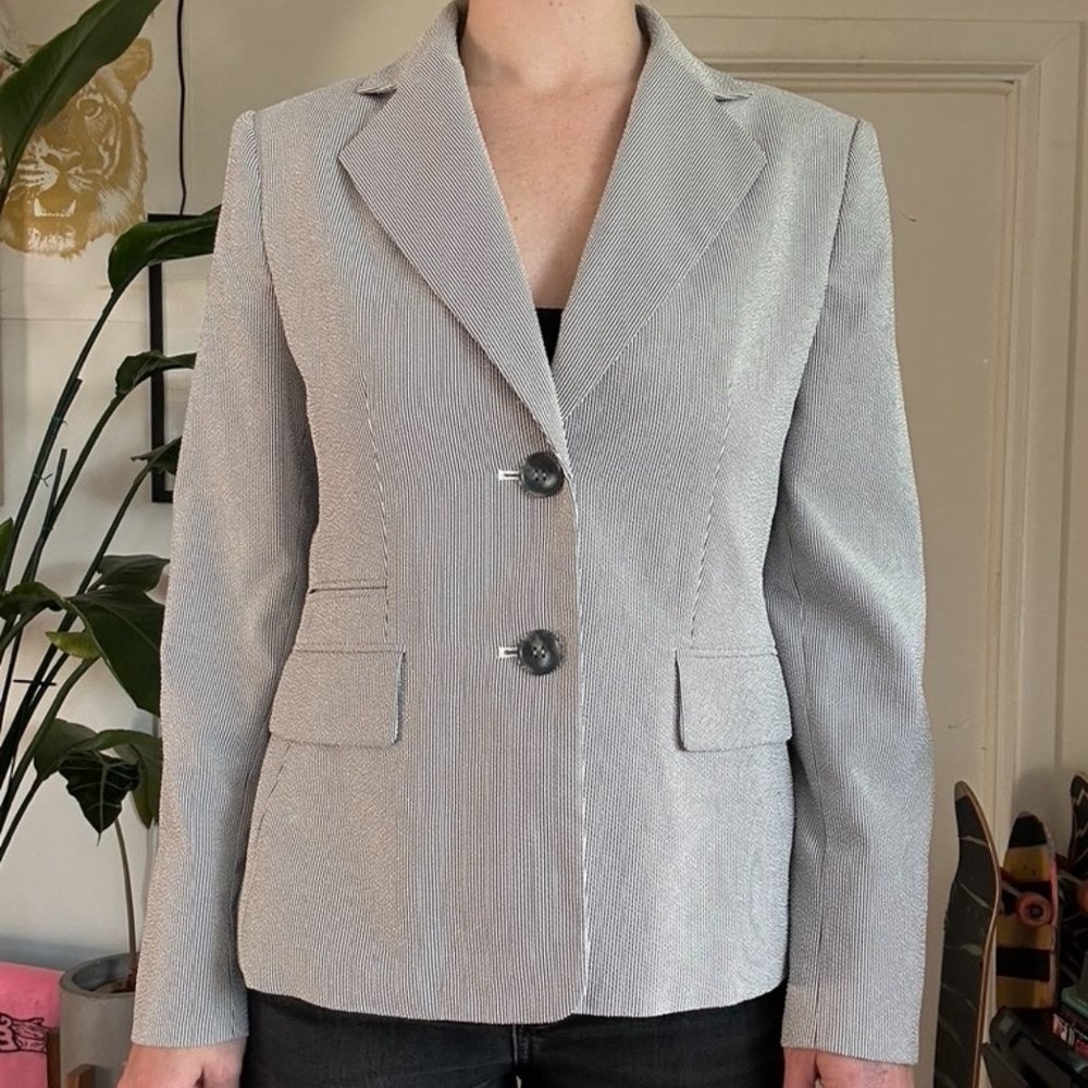 evan-picone striped suit jacket $20